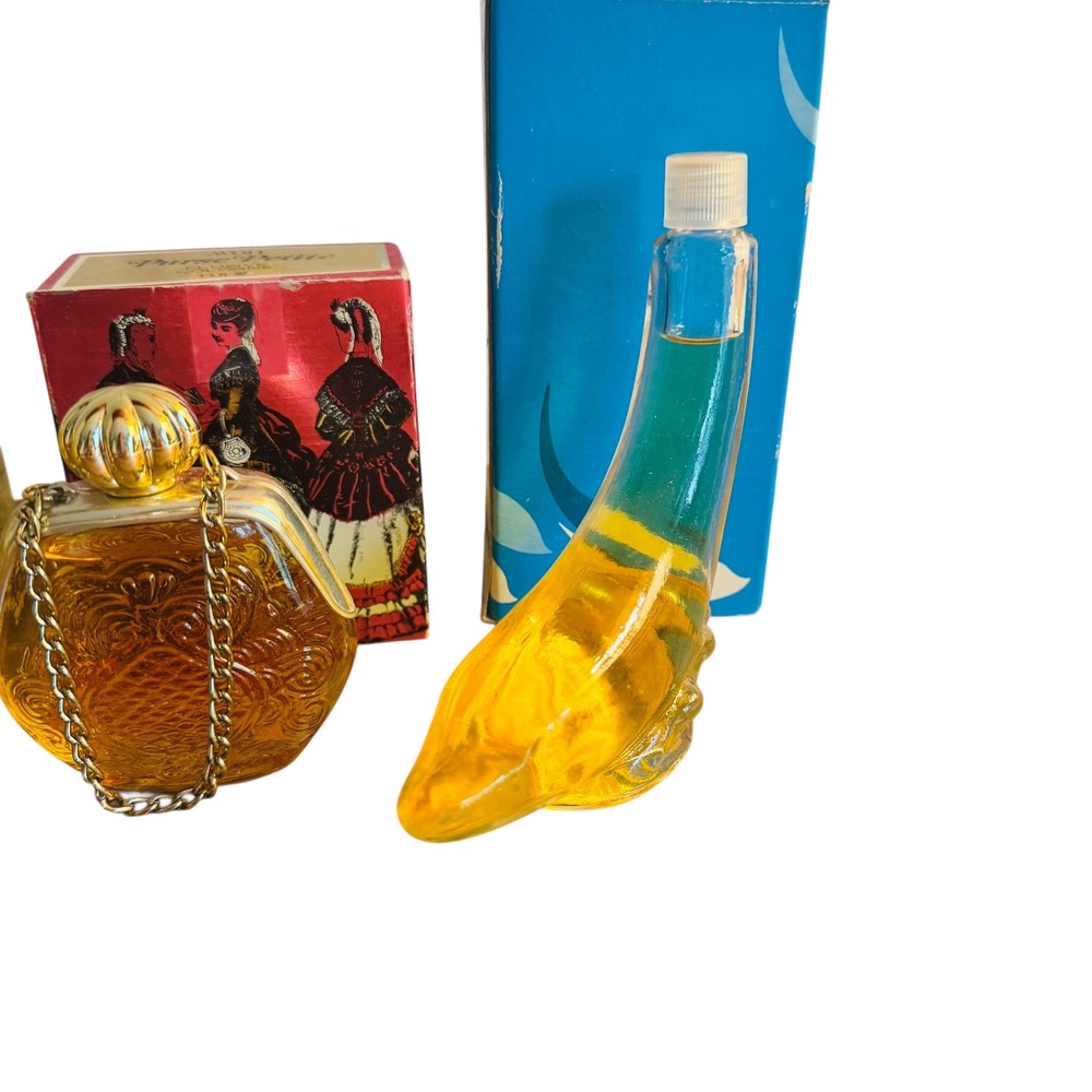 Vtg Avon Cologne Set American Belle Carriage Purse Dolphin Bottles with Boxes - Picture 6 of 6